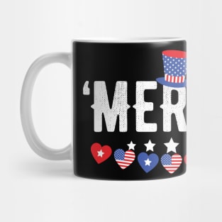 Merica Hearts Bunting Patriotic 4th of july Mug